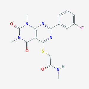 2-[7-(3-fluorophenyl)-1,3-dimethyl-2,4-dioxopyrimido[4,5-d]pyrimidin-5-yl]sulfanyl-N-methylacetamide