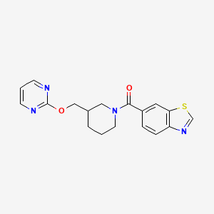 1,3-Benzothiazol-6-yl-[3-(pyrimidin-2-yloxymethyl)piperidin-1-yl]methanone