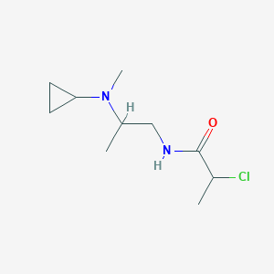 molecular formula C10H19ClN2O B2634583 2-Chloro-N-[2-[cyclopropyl(methyl)amino]propyl]propanamide CAS No. 1701899-78-6