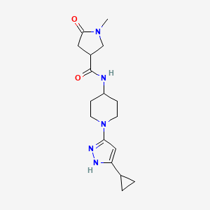 N-(1-(5-cyclopropyl-1H-pyrazol-3-yl)piperidin-4-yl)-1-methyl-5-oxopyrrolidine-3-carboxamide