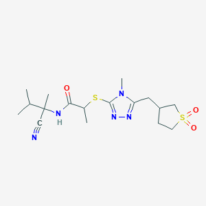 N-(1-cyano-1,2-dimethylpropyl)-2-({5-[(1,1-dioxo-1lambda6-thiolan-3-yl)methyl]-4-methyl-4H-1,2,4-triazol-3-yl}sulfanyl)propanamide