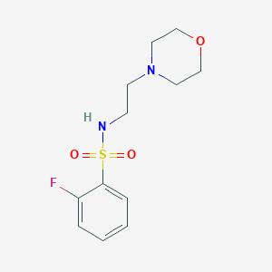 molecular formula C12H17FN2O3S B263459 2-fluoro-N-[2-(4-morpholinyl)ethyl]benzenesulfonamide 