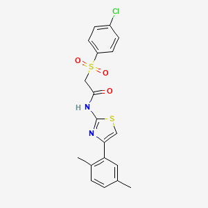 2-((4-chlorophenyl)sulfonyl)-N-(4-(2,5-dimethylphenyl)thiazol-2-yl)acetamide