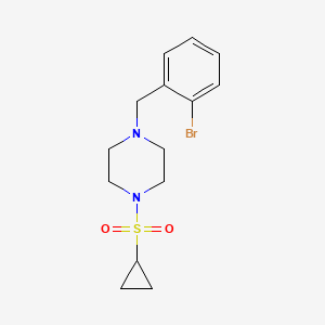 molecular formula C14H19BrN2O2S B2634608 1-[(2-Bromophenyl)methyl]-4-cyclopropylsulfonylpiperazine CAS No. 2415463-01-1