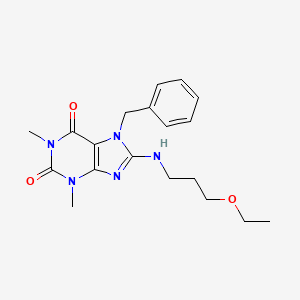 7-benzyl-8-[(3-ethoxypropyl)amino]-1,3-dimethyl-3,7-dihydro-1H-purine-2,6-dione
