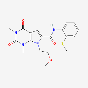 7-(2-methoxyethyl)-1,3-dimethyl-N-(2-(methylthio)phenyl)-2,4-dioxo-2,3,4,7-tetrahydro-1H-pyrrolo[2,3-d]pyrimidine-6-carboxamide