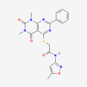 2-((6,8-dimethyl-5,7-dioxo-2-phenyl-5,6,7,8-tetrahydropyrimido[4,5-d]pyrimidin-4-yl)thio)-N-(5-methylisoxazol-3-yl)acetamide