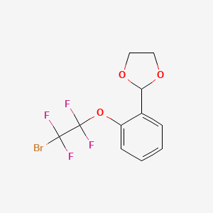 molecular formula C11H9BrF4O3 B2634646 2-Dioxolanylphenoxytetrafluorobromoethane CAS No. 1883744-08-8