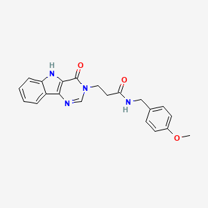 molecular formula C21H20N4O3 B2634647 N-(4-methoxybenzyl)-3-(4-oxo-4,5-dihydro-3H-pyrimido[5,4-b]indol-3-yl)propanamide CAS No. 1105200-91-6