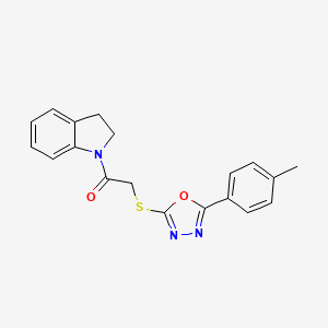 1-(Indolin-1-yl)-2-((5-(p-tolyl)-1,3,4-oxadiazol-2-yl)thio)ethanone
