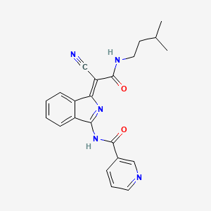 (Z)-N-(1-(1-cyano-2-(isopentylamino)-2-oxoethylidene)-1H-isoindol-3-yl)nicotinamide