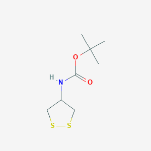 molecular formula C8H15NO2S2 B2634673 tert-butyl N-(1,2-dithiolan-4-yl)carbamate CAS No. 1053178-96-3