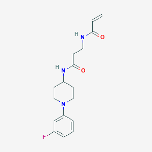 molecular formula C17H22FN3O2 B2634676 N-[1-(3-Fluorophenyl)piperidin-4-yl]-3-(prop-2-enoylamino)propanamide CAS No. 2361721-54-0