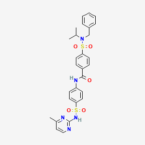 molecular formula C28H29N5O5S2 B2634681 4-[benzyl(propan-2-yl)sulfamoyl]-N-[4-[(4-methylpyrimidin-2-yl)sulfamoyl]phenyl]benzamide CAS No. 868212-86-6
