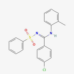 N'-(benzenesulfonyl)-4-chloro-N-(2-methylphenyl)benzenecarboximidamide