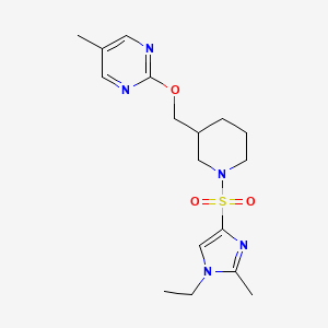 2-[[1-(1-Ethyl-2-methylimidazol-4-yl)sulfonylpiperidin-3-yl]methoxy]-5-methylpyrimidine