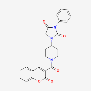 molecular formula C24H21N3O5 B2634693 1-(1-(2-oxo-2H-chromene-3-carbonyl)piperidin-4-yl)-3-phenylimidazolidine-2,4-dione CAS No. 2034283-72-0