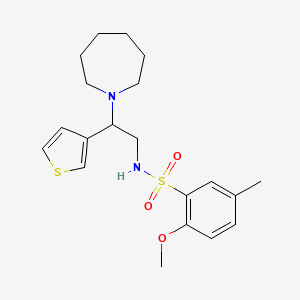 N-(2-(azepan-1-yl)-2-(thiophen-3-yl)ethyl)-2-methoxy-5-methylbenzenesulfonamide