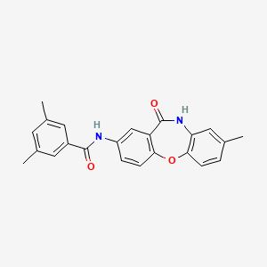 3,5-dimethyl-N-(8-methyl-11-oxo-10,11-dihydrodibenzo[b,f][1,4]oxazepin-2-yl)benzamide