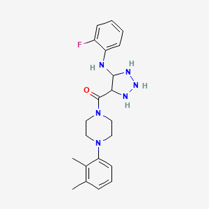 molecular formula C21H23FN6O B2634698 4-[4-(2,3-dimethylphenyl)piperazine-1-carbonyl]-N-(2-fluorophenyl)-1H-1,2,3-triazol-5-amine CAS No. 1291848-82-2