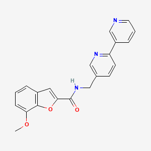 molecular formula C21H17N3O3 B2634701 N-([2,3'-bipyridin]-5-ylmethyl)-7-methoxybenzofuran-2-carboxamide CAS No. 2034478-73-2
