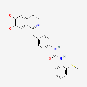 molecular formula C26H27N3O3S B2634704 1-[4-[(6,7-二甲氧基-3,4-二氢异喹啉-1-基)甲基]苯基]-3-(2-甲硫基苯基)脲 CAS No. 1023495-14-8