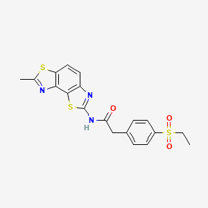 molecular formula C19H17N3O3S3 B2634706 2-(4-ethylsulfonylphenyl)-N-(7-methyl-[1,3]thiazolo[5,4-e][1,3]benzothiazol-2-yl)acetamide CAS No. 941884-45-3