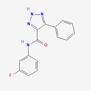 molecular formula C15H11FN4O B2634709 N-(3-fluorophenyl)-4-phenyl-1H-1,2,3-triazole-5-carboxamide CAS No. 1787917-94-5