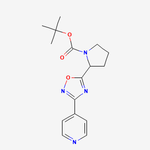 molecular formula C16H20N4O3 B2634712 Tert-butyl 2-(3-pyridin-4-yl-1,2,4-oxadiazol-5-yl)pyrrolidine-1-carboxylate CAS No. 1823420-86-5