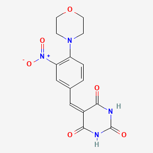 molecular formula C15H14N4O6 B2634715 5-[(4-morpholino-3-nitrophenyl)methylene]-2,4,6(1H,3H,5H)-pyrimidinetrione CAS No. 330566-37-5