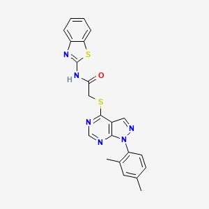 N-(benzo[d]thiazol-2-yl)-2-((1-(2,4-dimethylphenyl)-1H-pyrazolo[3,4-d]pyrimidin-4-yl)thio)acetamide