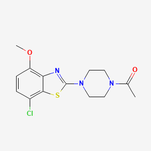 molecular formula C14H16ClN3O2S B2634730 1-(4-(7-Chloro-4-methoxybenzo[d]thiazol-2-yl)piperazin-1-yl)ethanone CAS No. 886952-01-8