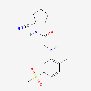 molecular formula C16H21N3O3S B2634733 N-(1-cyanocyclopentyl)-2-[(5-methanesulfonyl-2-methylphenyl)amino]acetamide CAS No. 1197792-26-9