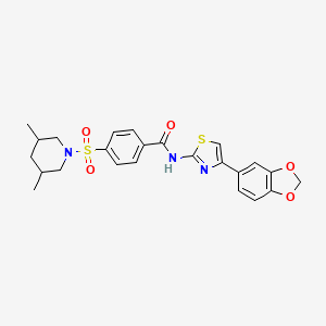 N-(4-(benzo[d][1,3]dioxol-5-yl)thiazol-2-yl)-4-((3,5-dimethylpiperidin-1-yl)sulfonyl)benzamide