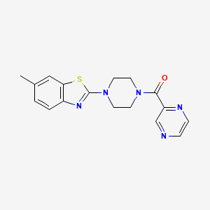 molecular formula C17H17N5OS B2634737 (4-(6-甲基苯并[d]噻唑-2-基)哌嗪-1-基)(吡嗪-2-基)甲酮 CAS No. 1170536-86-3