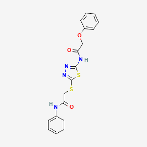 N-[5-(2-anilino-2-oxoethyl)sulfanyl-1,3,4-thiadiazol-2-yl]-2-phenoxyacetamide