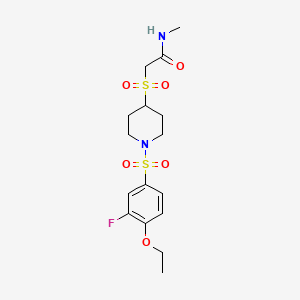 2-((1-((4-ethoxy-3-fluorophenyl)sulfonyl)piperidin-4-yl)sulfonyl)-N-methylacetamide