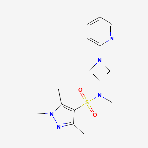 N,1,3,5-Tetramethyl-N-(1-pyridin-2-ylazetidin-3-yl)pyrazole-4-sulfonamide