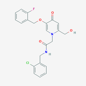 molecular formula C22H20ClFN2O4 B2634750 N-(2-chlorobenzyl)-2-(5-((2-fluorobenzyl)oxy)-2-(hydroxymethyl)-4-oxopyridin-1(4H)-yl)acetamide CAS No. 941974-32-9