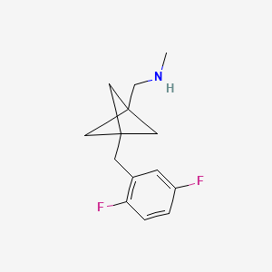 molecular formula C14H17F2N B2634751 1-[3-[(2,5-Difluorophenyl)methyl]-1-bicyclo[1.1.1]pentanyl]-N-methylmethanamine CAS No. 2287313-32-8
