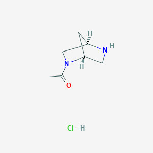 molecular formula C7H13ClN2O B2634754 1-[(1S,4S)-2,5-diazabicyclo[2.2.1]heptan-2-yl]ethanone hydrochloride CAS No. 1190927-48-0