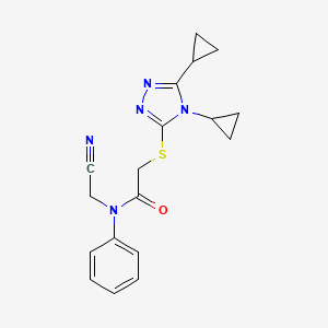 N-(cyanomethyl)-2-[(4,5-dicyclopropyl-1,2,4-triazol-3-yl)sulfanyl]-N-phenylacetamide