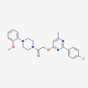 2-((2-(4-Chlorophenyl)-6-methylpyrimidin-4-yl)oxy)-1-(4-(2-methoxyphenyl)piperazin-1-yl)ethanone