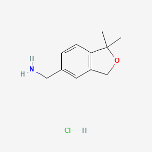(1,1-Dimethyl-3H-2-benzofuran-5-yl)methanamine;hydrochloride