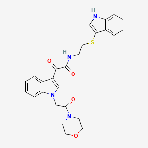 molecular formula C26H26N4O4S B2634763 N-(2-((1H-indol-3-yl)thio)ethyl)-2-(1-(2-morpholino-2-oxoethyl)-1H-indol-3-yl)-2-oxoacetamide CAS No. 872857-69-7
