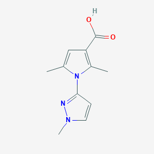 molecular formula C11H13N3O2 B2634788 2,5-dimethyl-1-(1-methyl-1H-pyrazol-3-yl)-1H-pyrrole-3-carboxylic acid CAS No. 1179741-62-8