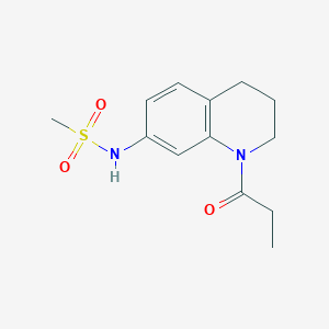 molecular formula C13H18N2O3S B2634790 N-(1-propionyl-1,2,3,4-tetrahydroquinolin-7-yl)methanesulfonamide CAS No. 946297-79-6