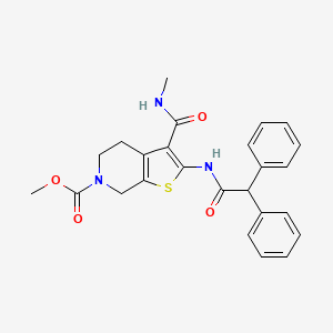 molecular formula C25H25N3O4S B2634799 methyl 2-(2,2-diphenylacetamido)-3-(methylcarbamoyl)-4,5-dihydrothieno[2,3-c]pyridine-6(7H)-carboxylate CAS No. 886957-78-4