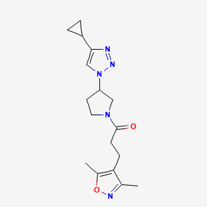 1-(3-(4-cyclopropyl-1H-1,2,3-triazol-1-yl)pyrrolidin-1-yl)-3-(3,5-dimethylisoxazol-4-yl)propan-1-one