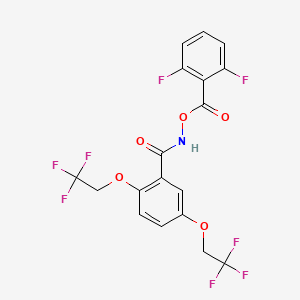 molecular formula C18H11F8NO5 B2634810 N-((2,6-二氟苯甲酰基)氧基)-2,5-双(2,2,2-三氟乙氧基)苯甲酰胺 CAS No. 338394-90-4